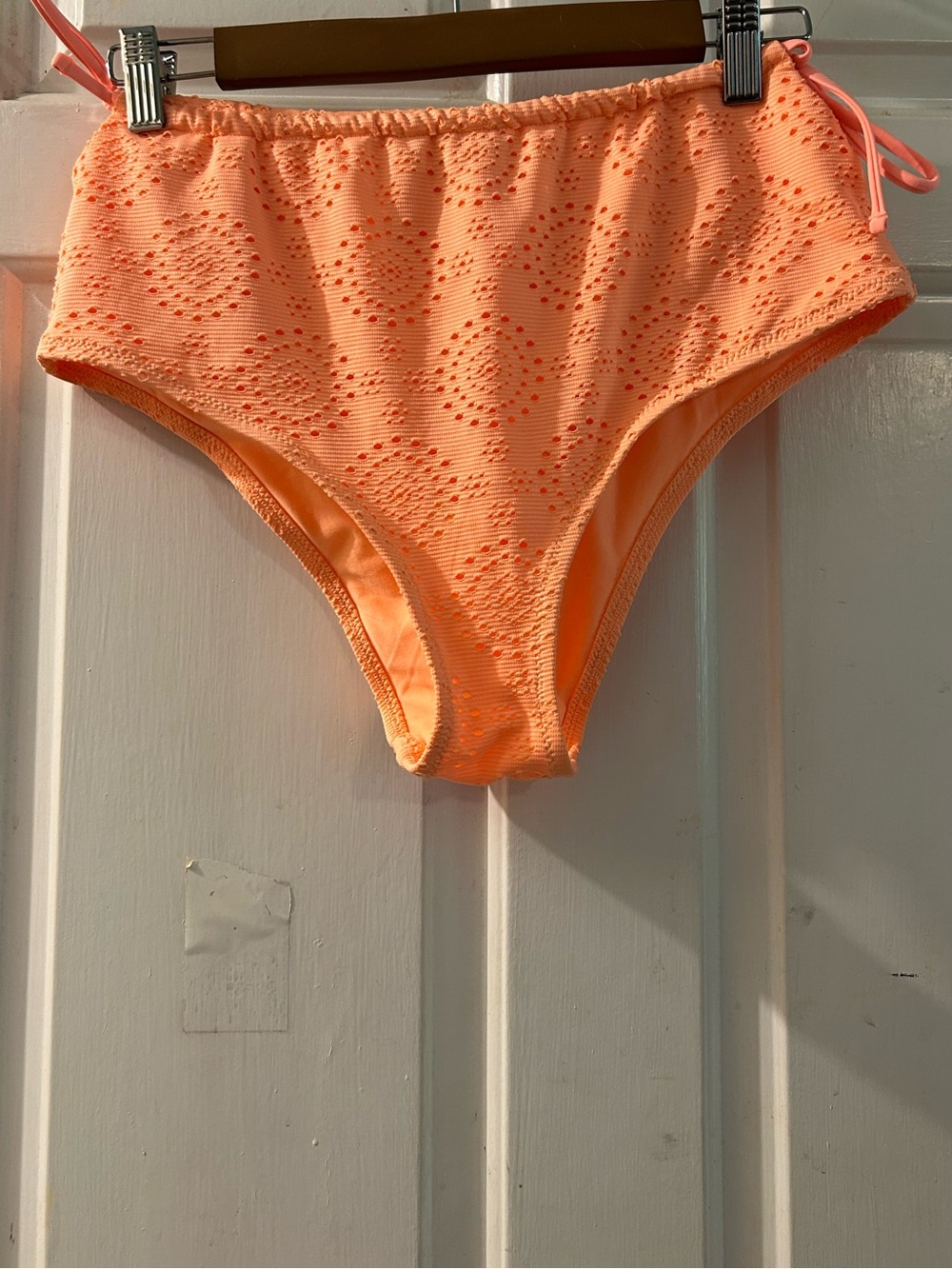 aerie Orange High-Waist Eyelet Bikini Bottoms